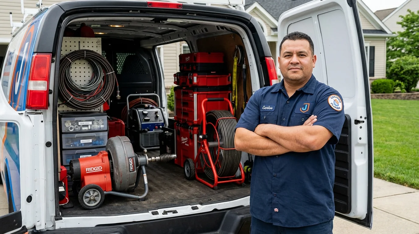 Professional drain cleaning equipment and Johns Plumbing LLC plumber in West Hollywood