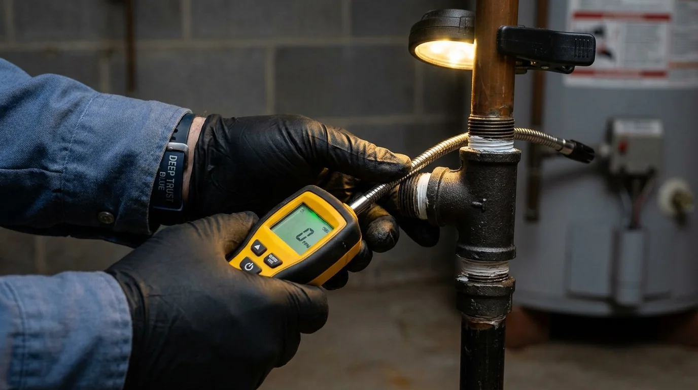 Gas leak detection with electronic sniffer by Johns Plumbing LLC in West Hollywood