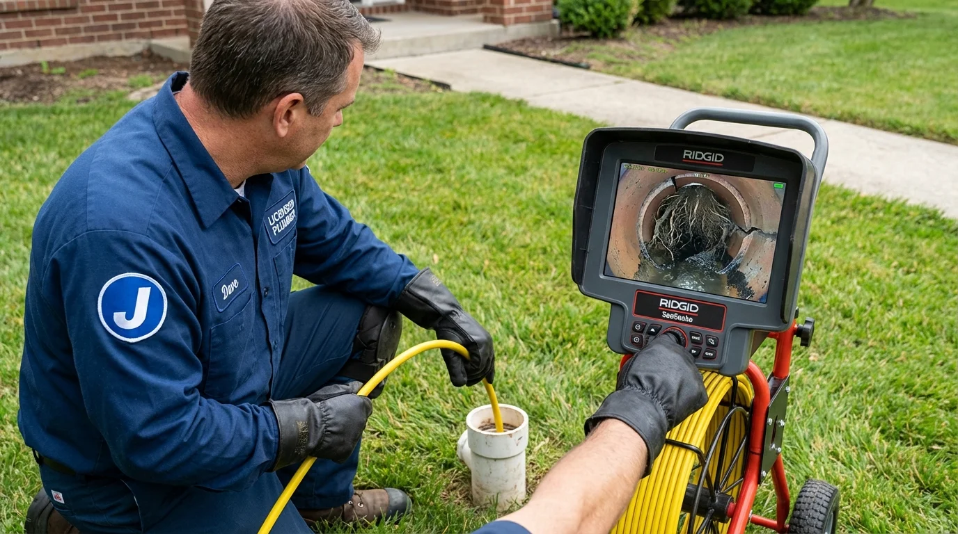 Sewer camera inspection being performed by Johns Plumbing LLC in West Hollywood
