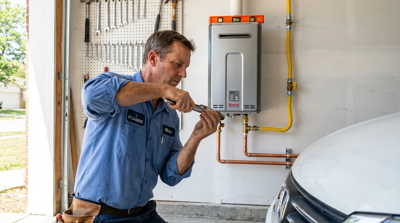 Tankless water heater installation by a Johns Plumbing LLC plumber in West Hollywood